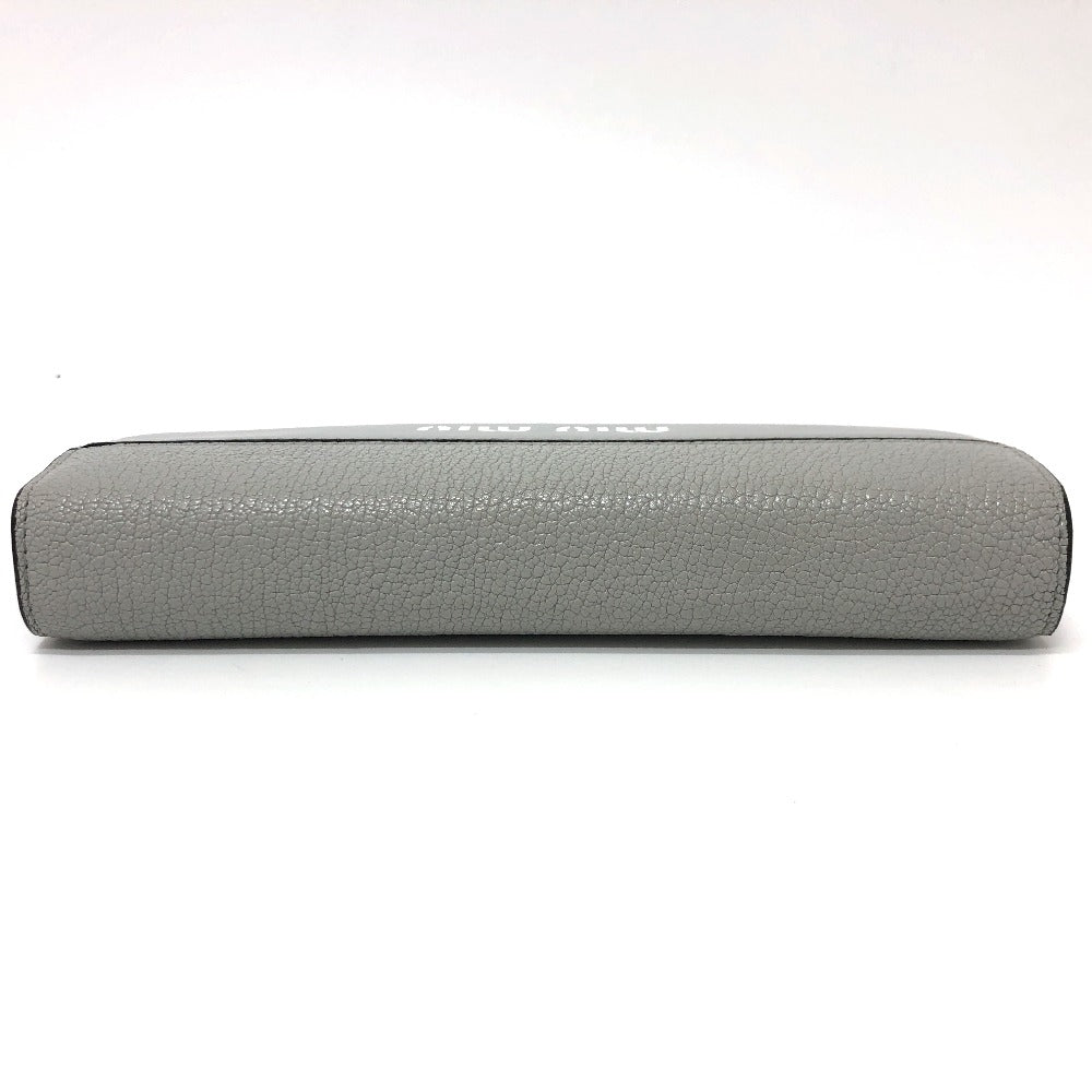 MIUMIU Long Wallet Leather Grey logo