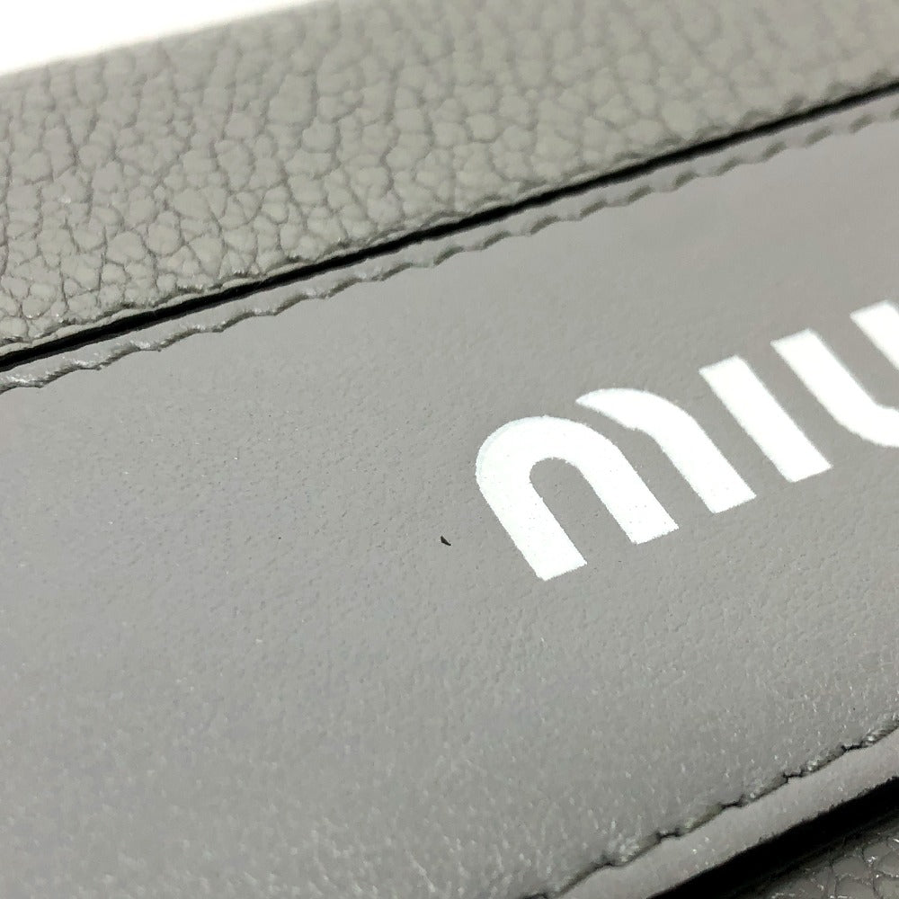 MIUMIU Long Wallet Leather Grey logo