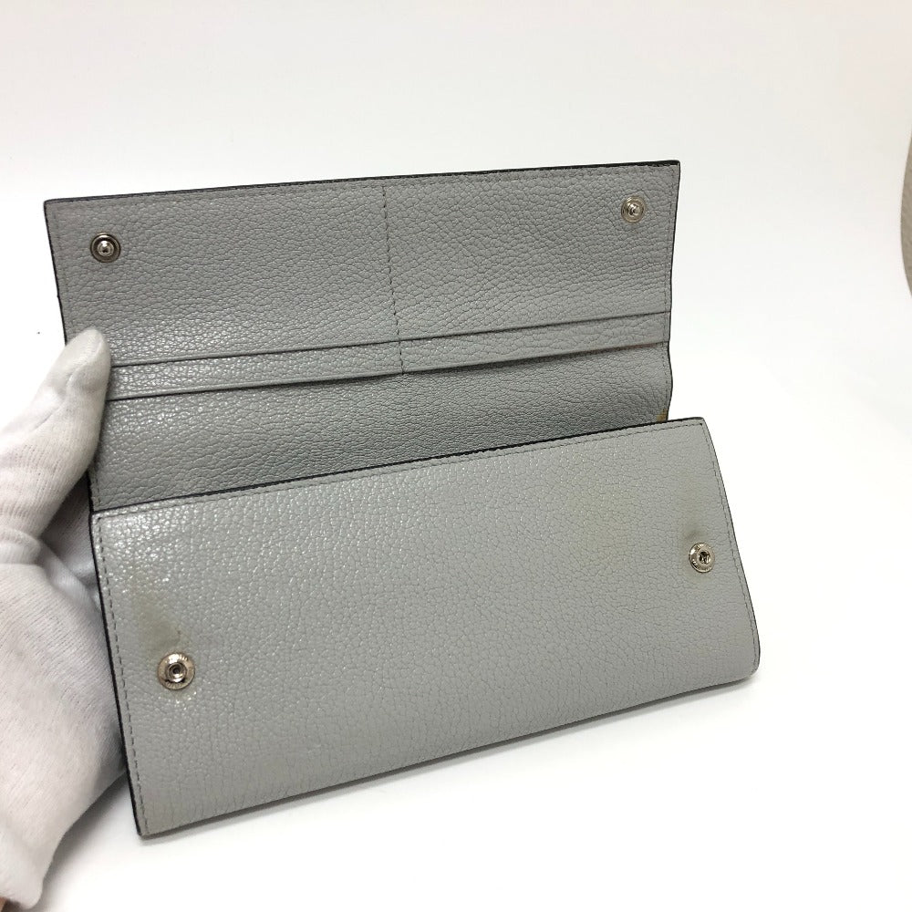 MIUMIU Long Wallet Leather Grey logo