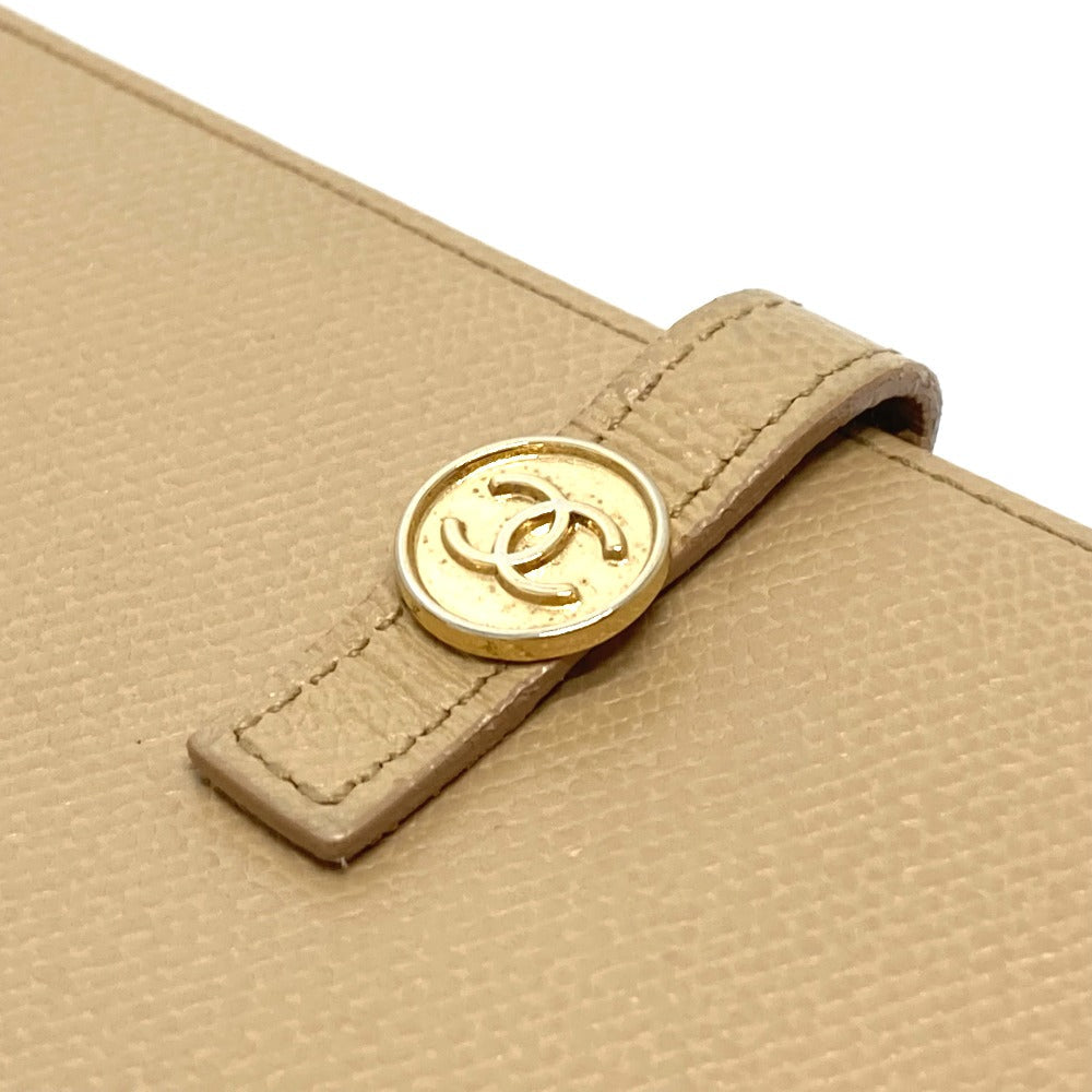 Chanel Long Wallet Leather Beige