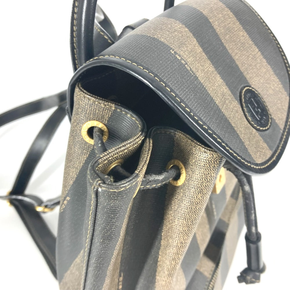 FENDI Backpack PVC / Leather Brown Pecan unisex