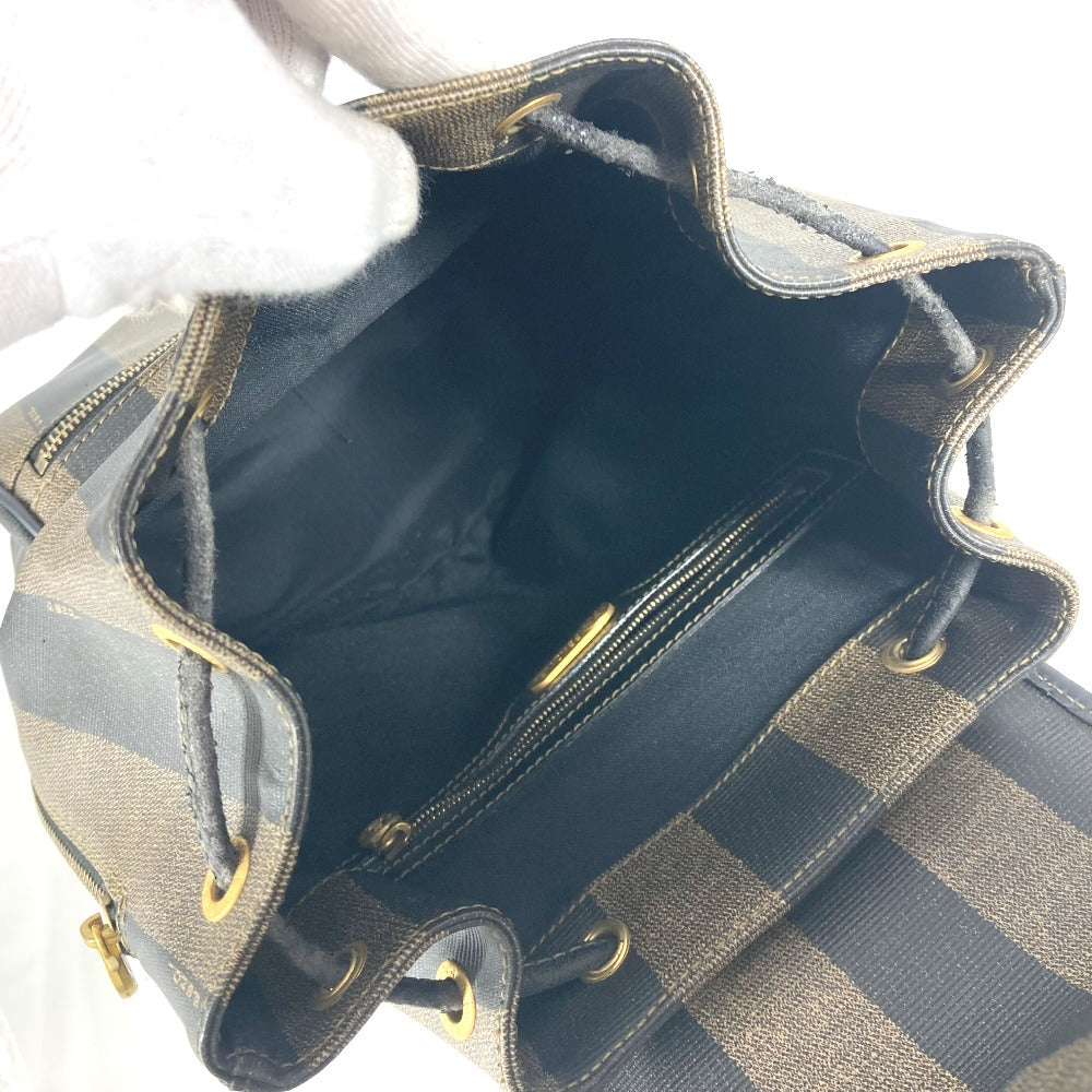 FENDI Backpack PVC / Leather Brown Pecan unisex