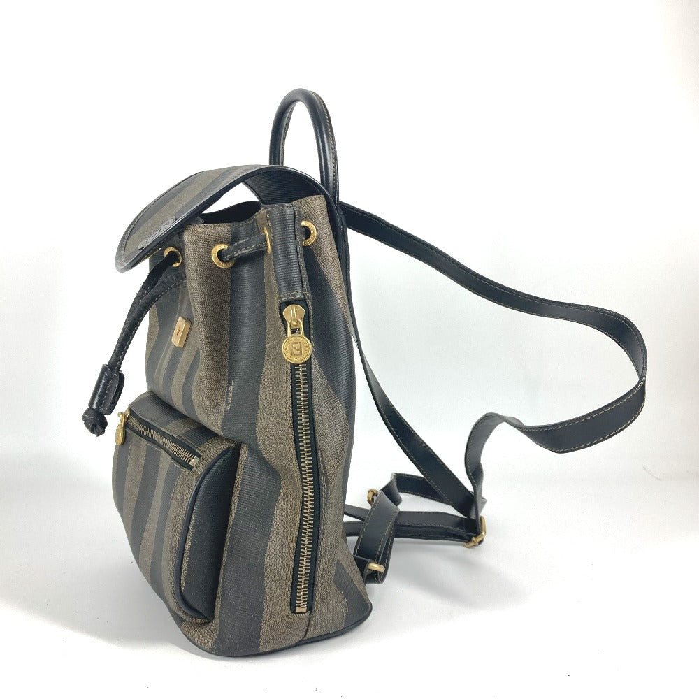 FENDI Backpack PVC / Leather Brown Pecan unisex