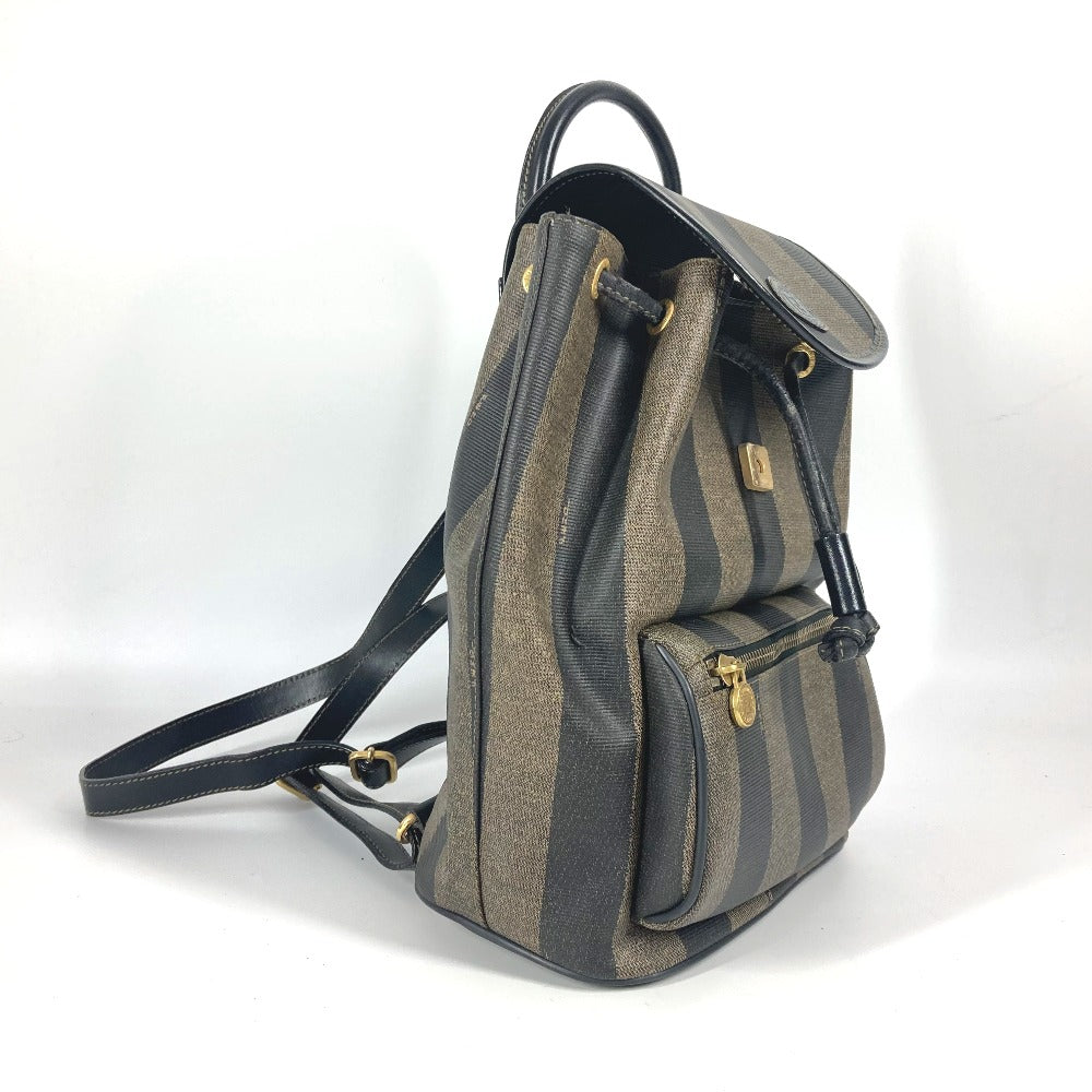FENDI Backpack PVC / Leather Brown Pecan unisex