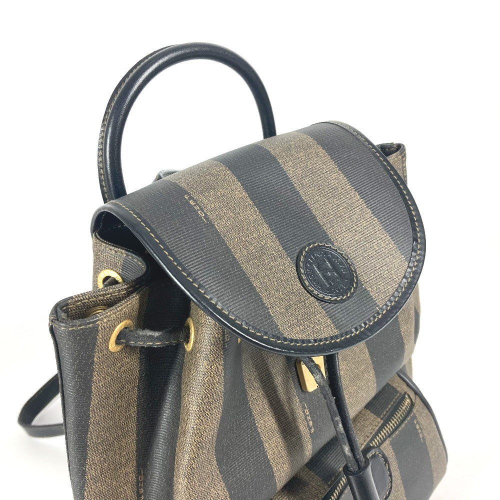 FENDI Backpack PVC / Leather Brown Pecan unisex