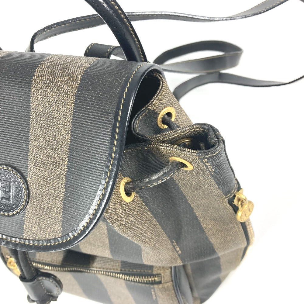 FENDI Backpack PVC / Leather Brown Pecan unisex