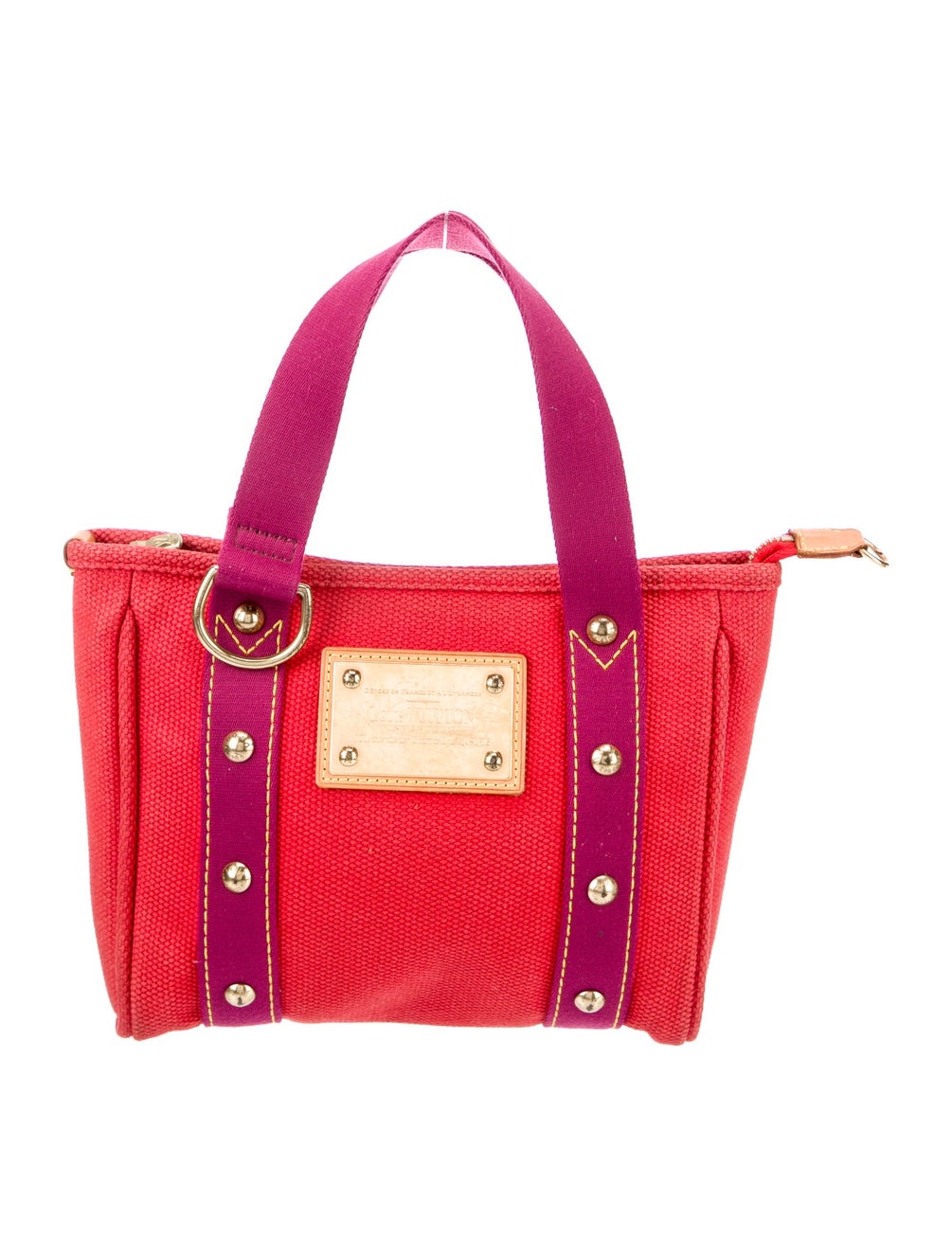 Louis Vuitton Cabas Antigua Handbag PM Red Canvas