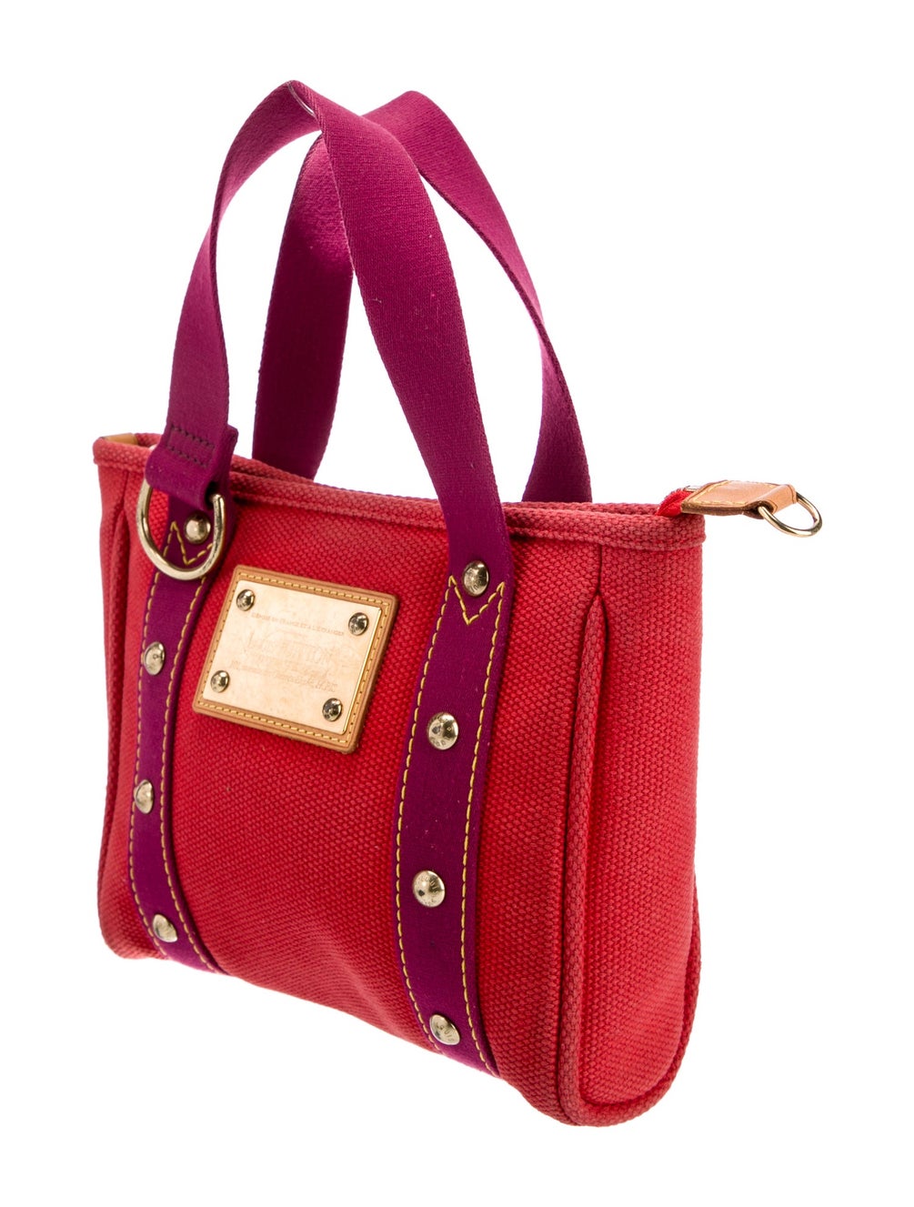 Louis Vuitton Cabas Antigua Handbag PM Red Canvas