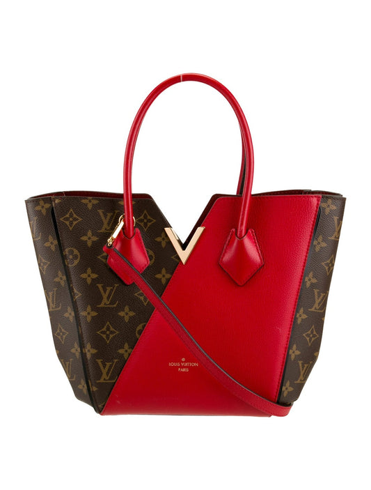 Louis Vuitton Kimono Tote PM Red Brown Leather
