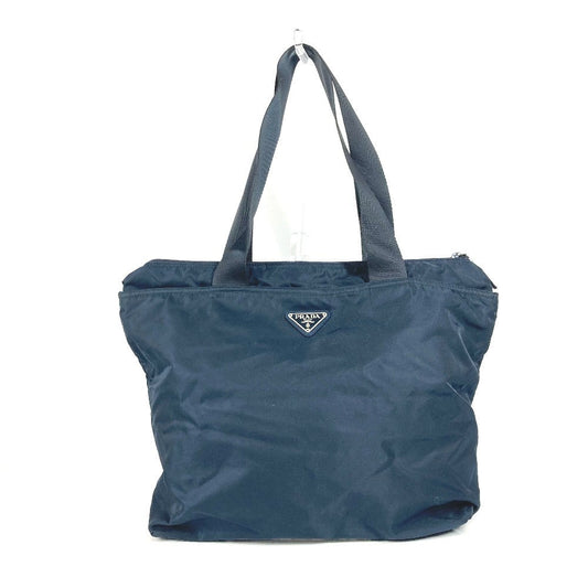 PRADA Shoulder Bag Nylon Navy Triangle logo plate