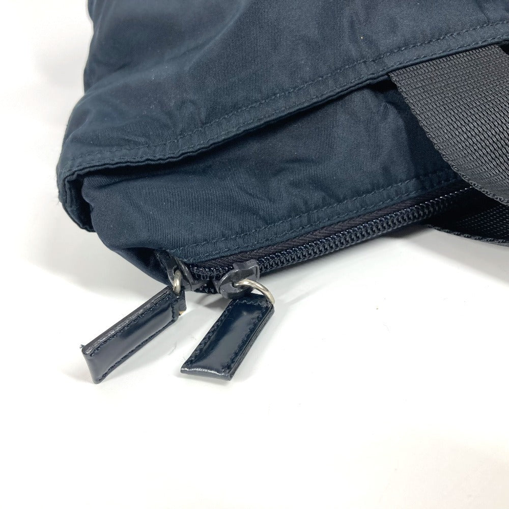 PRADA Shoulder Bag Nylon Navy Triangle logo plate
