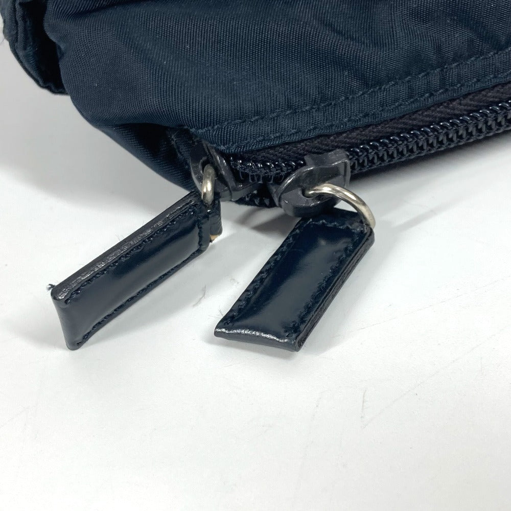 PRADA Shoulder Bag Nylon Navy Triangle logo plate