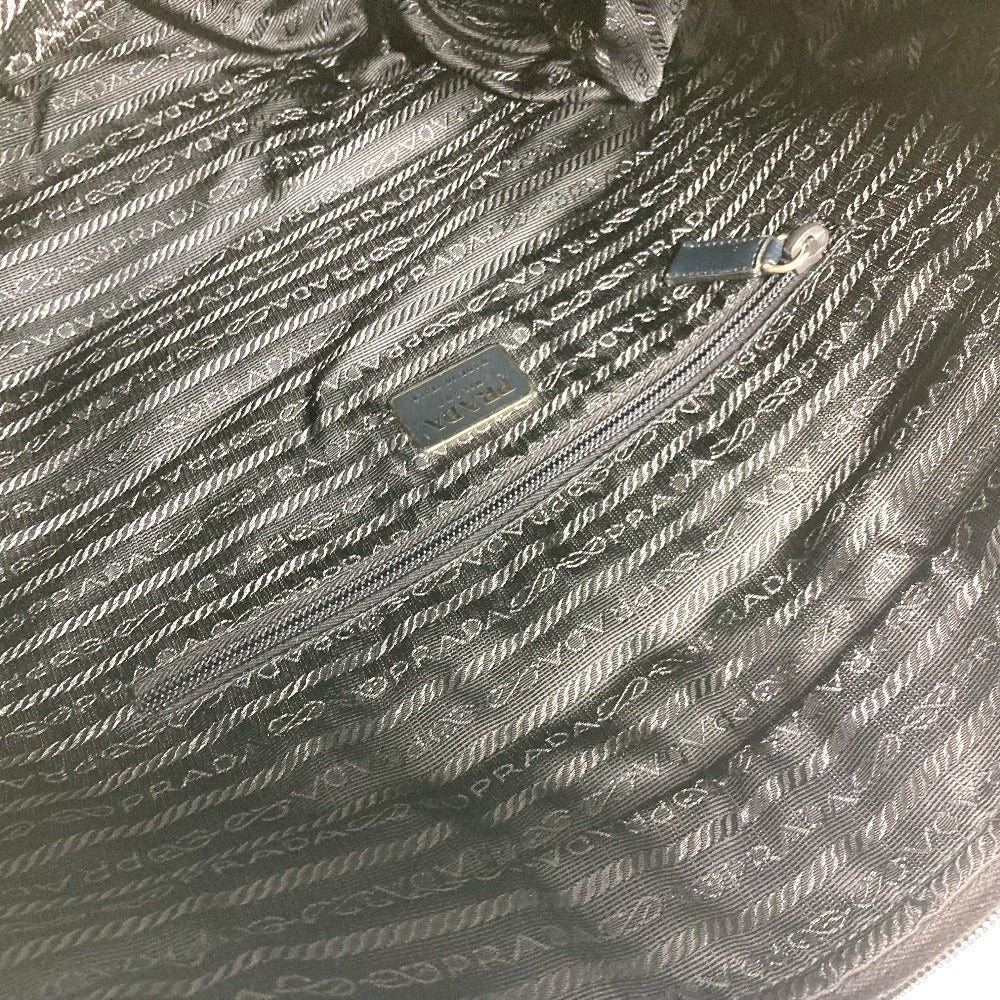 PRADA Shoulder Bag Nylon Navy Triangle logo plate