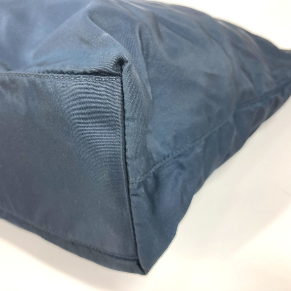 PRADA Shoulder Bag Nylon Navy Triangle logo plate