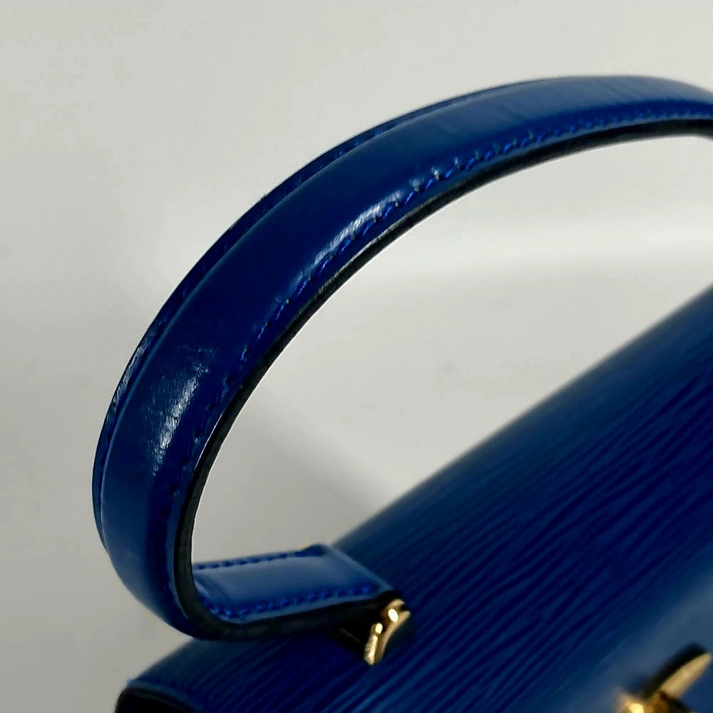 LOUIS VUITTON Handbag Epi Leather blue Epi Malesherbes