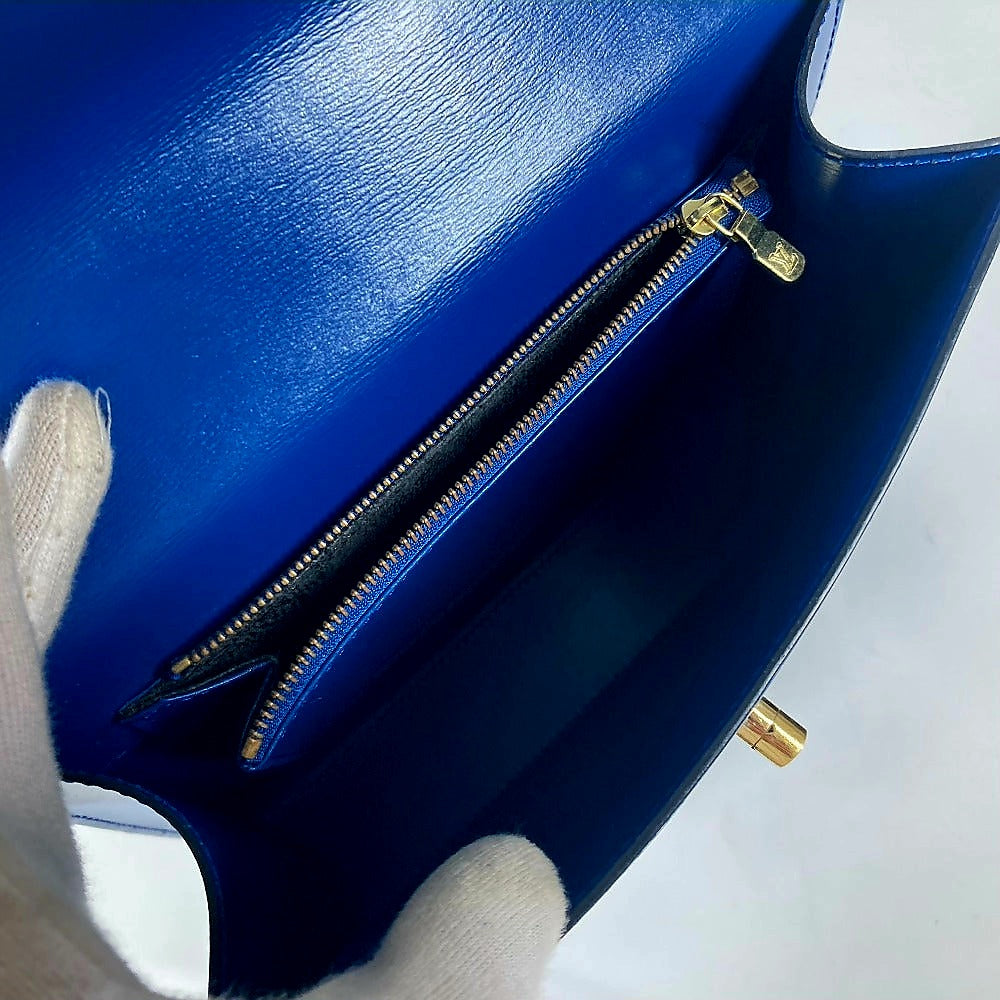 LOUIS VUITTON Handbag Epi Leather blue Epi Malesherbes