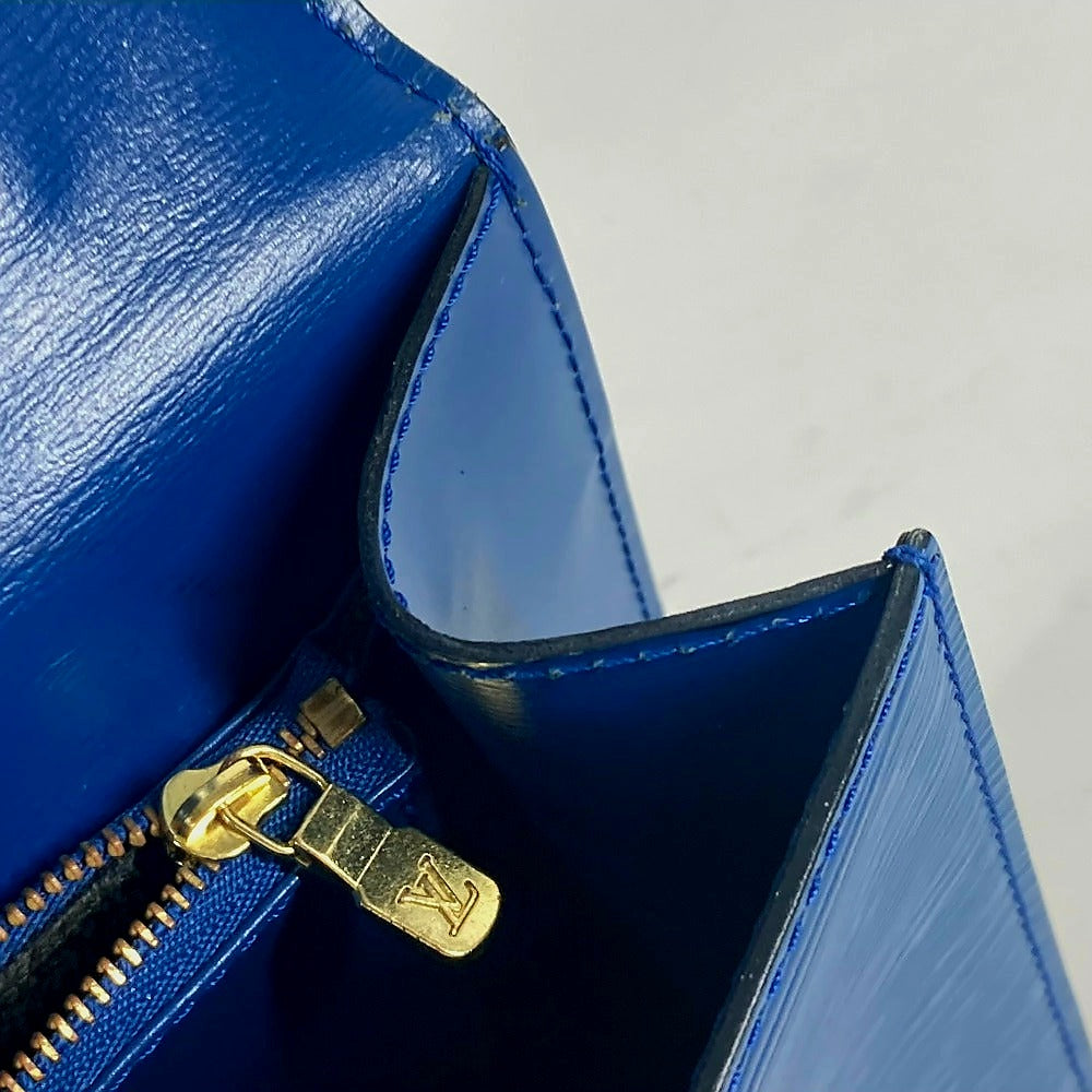 LOUIS VUITTON Handbag Epi Leather blue Epi Malesherbes