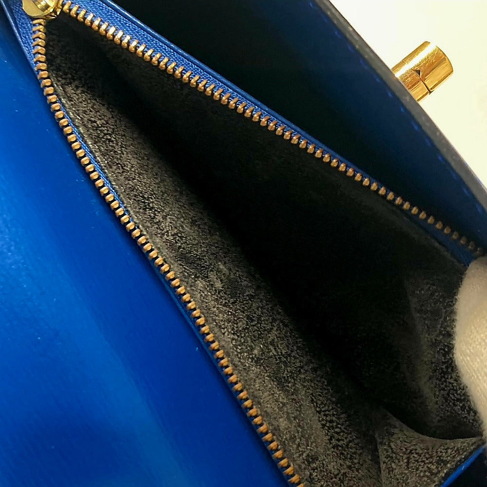 LOUIS VUITTON Handbag Epi Leather blue Epi Malesherbes