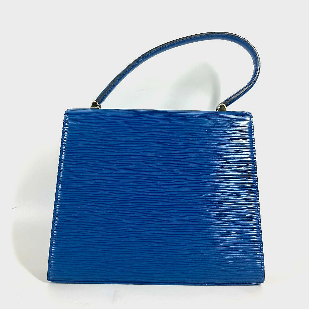 LOUIS VUITTON Handbag Epi Leather blue Epi Malesherbes