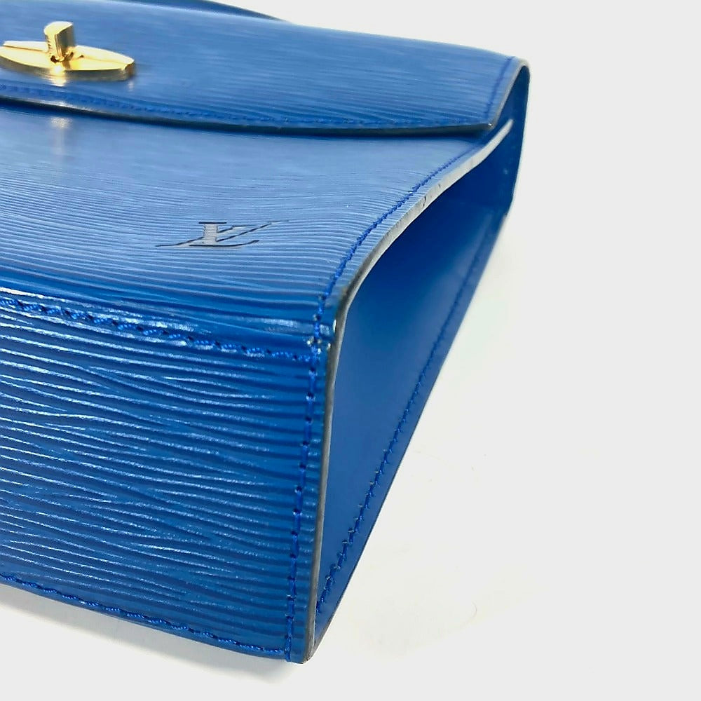 LOUIS VUITTON Handbag Epi Leather blue Epi Malesherbes