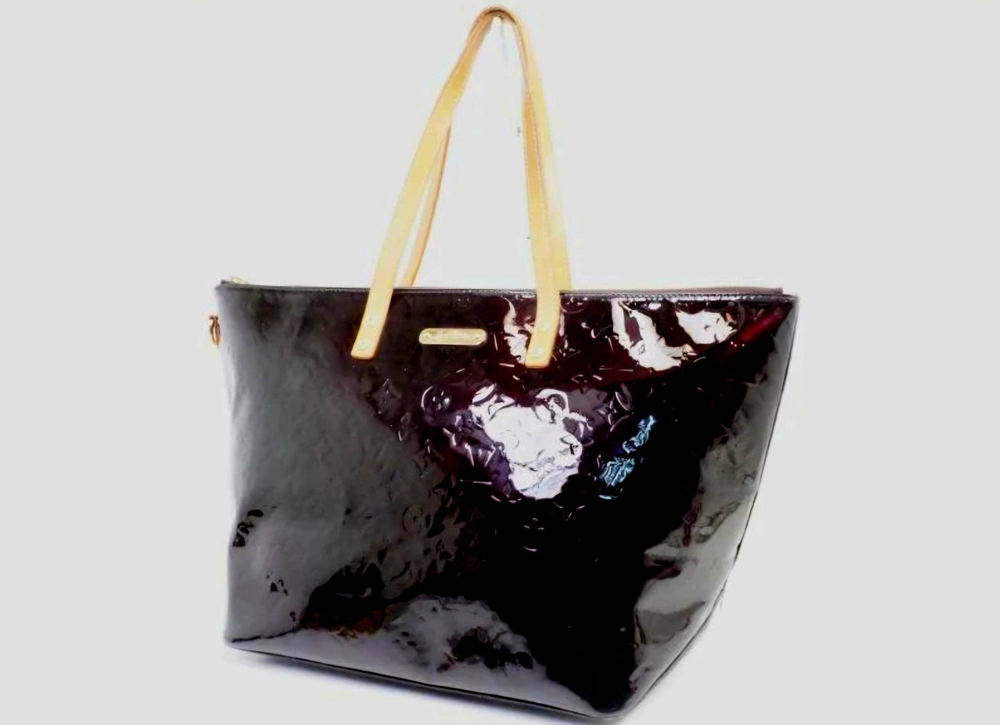 LOUIS VUITTON VERNIS AMARANTE PURPLE BELLEVUE GM SHOULDER TOTE BAG