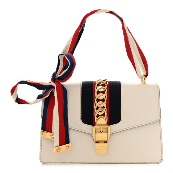 GUCCI Sylvie Sherry Line Ribbon Shoulder Bag Semi-Shoulder One-Shoulder Leather