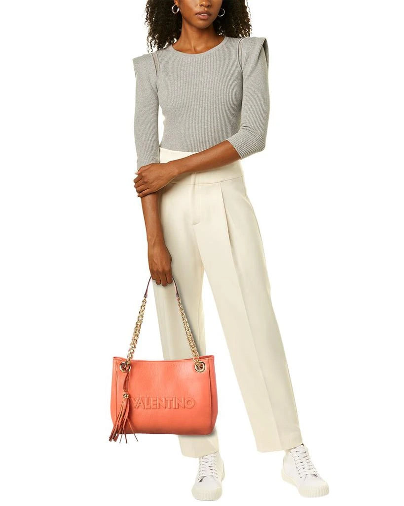 Valentino by Mario Valentino Luisa Embossed Leather Tote Shoulder bag Orange