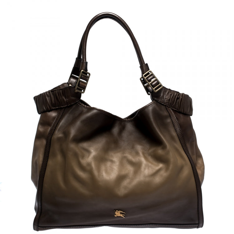 Burberry Brown Ombre Leather Shopper Tote