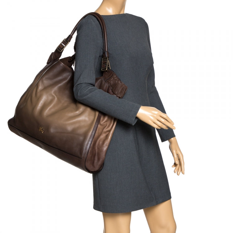 Burberry Brown Ombre Leather Shopper Tote
