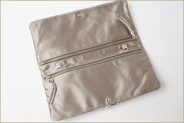 Miu Miu Python Leather 2-Way Shoulder/Clutch Bag White Brown