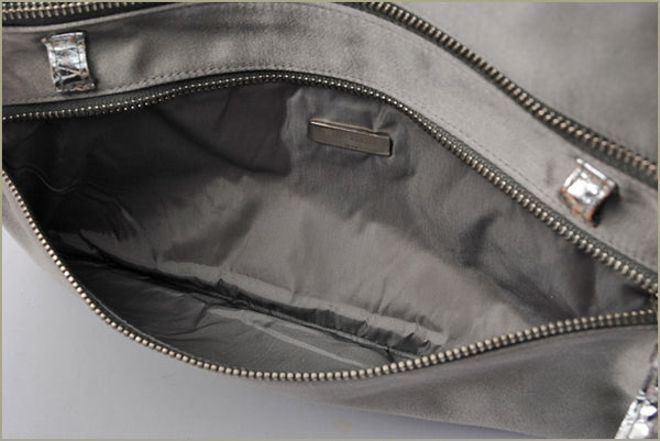 Miu Miu Python Leather 2-Way Shoulder/Clutch Bag White Brown