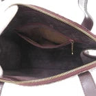 Burberry London Canvas Red Brown Black Learher Top handle