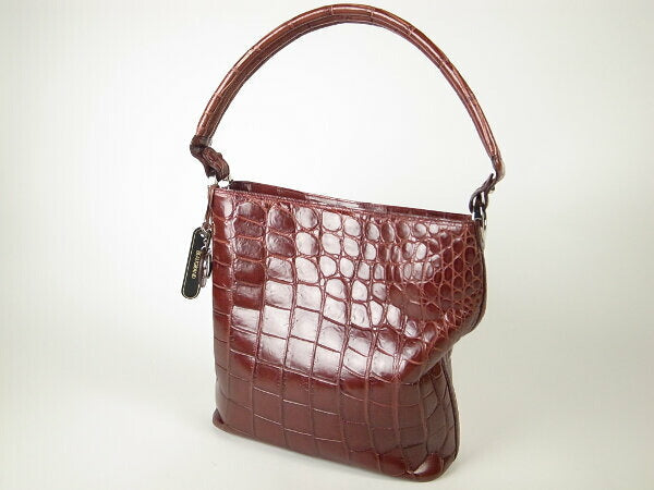 BEUGRAND  Crocodile Shoulder Bag Dark Red