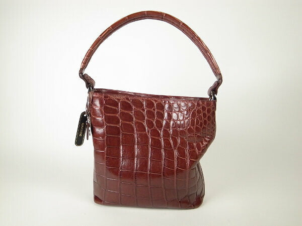 BEUGRAND  Crocodile Shoulder Bag Dark Red