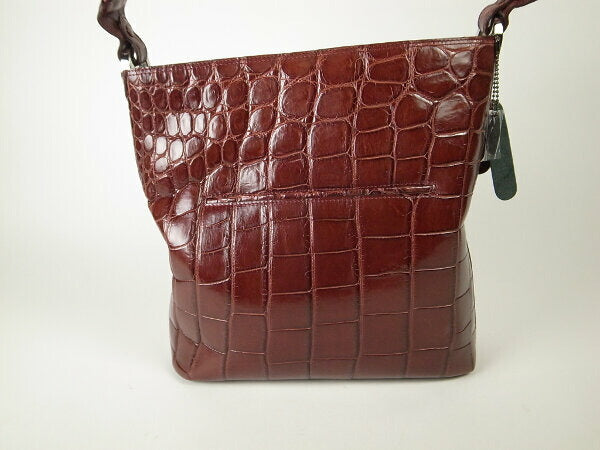 BEUGRAND  Crocodile Shoulder Bag Dark Red