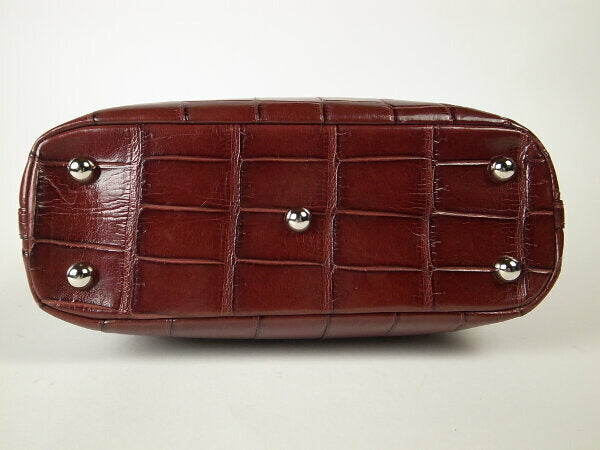 BEUGRAND  Crocodile Shoulder Bag Dark Red