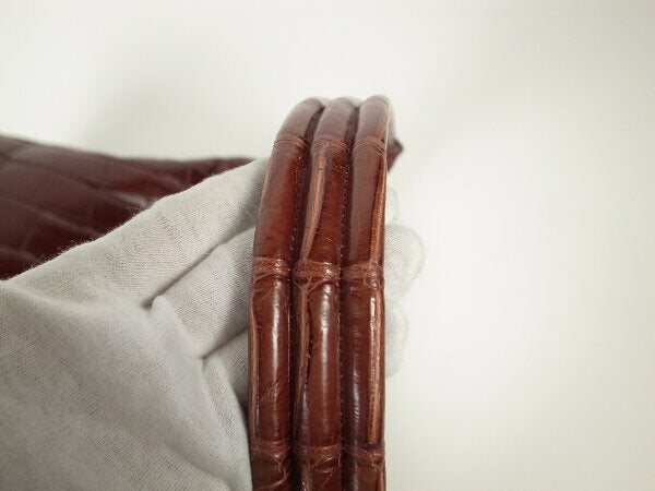 BEUGRAND  Crocodile Shoulder Bag Dark Red