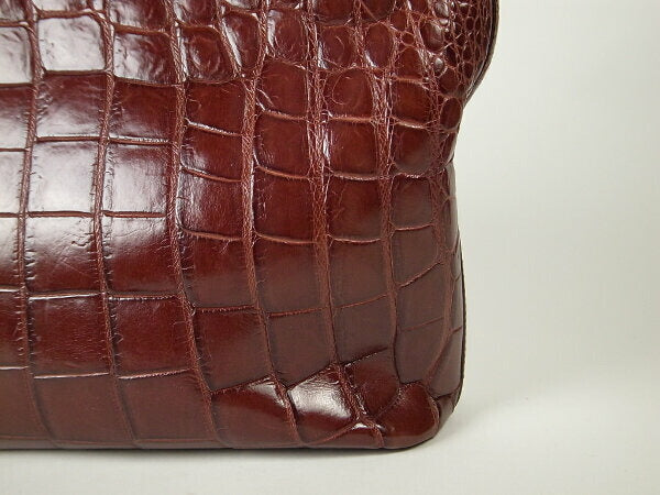 BEUGRAND  Crocodile Shoulder Bag Dark Red